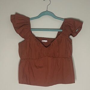 Abercrombie & Fitch Crop Top Ruffle Stretch Women Size Medium